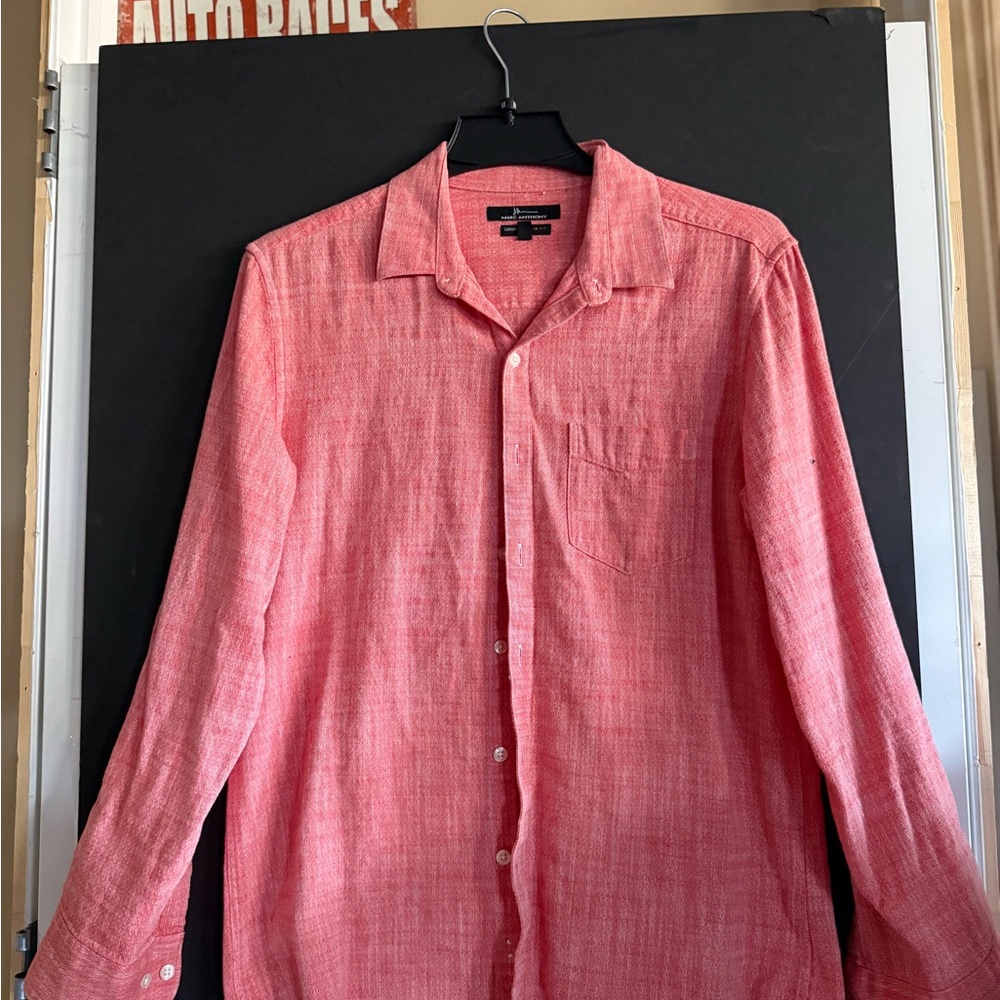 Men's Pink Button-Up Shirt